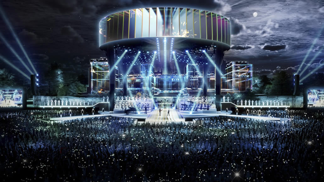 Rendering luci palco concerto incoronazione